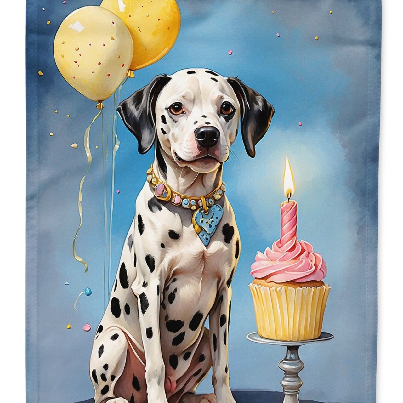 Edge Collections - 28" X 40" - Multicolor - Dalmatian Happy Birthday Large Porch - 1 Piece